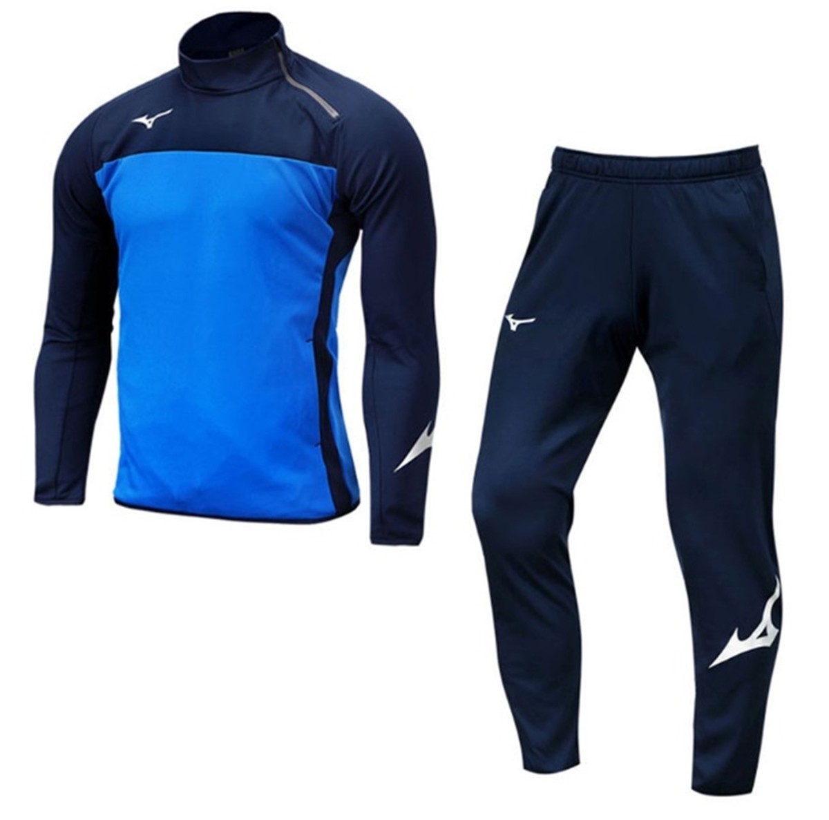 Mizuno Men Napping Half-Zip Suit Set Blue Soccer Jacket Pant