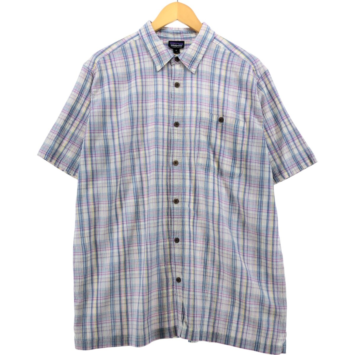[美品]S7 patagonia/半袖シャツ/総柄/ACシャツ/サイズXL 99年製 patagonia S/S AC Shirt 青黄 M 90s パタゴニア 半袖 AC