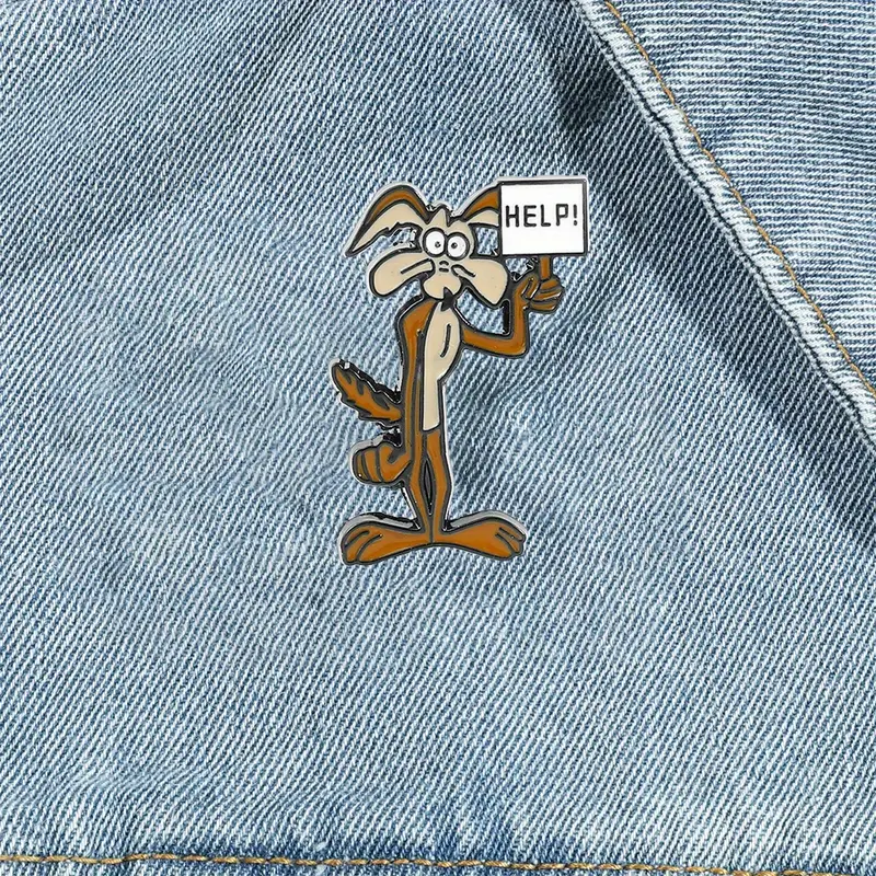 WILE E. COYOTE HELP! - WARNER BROS LOONEY TUNES - ENAMEL & METAL