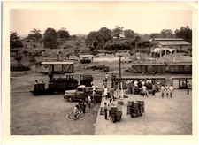 Railyard Workers in Boma Belgian Congo Central Africa 1951 Vintage Photo