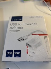 Insignia NS-PU98505 White USB 2.0 to Ethernet adaptador For Windows  Mac NIB