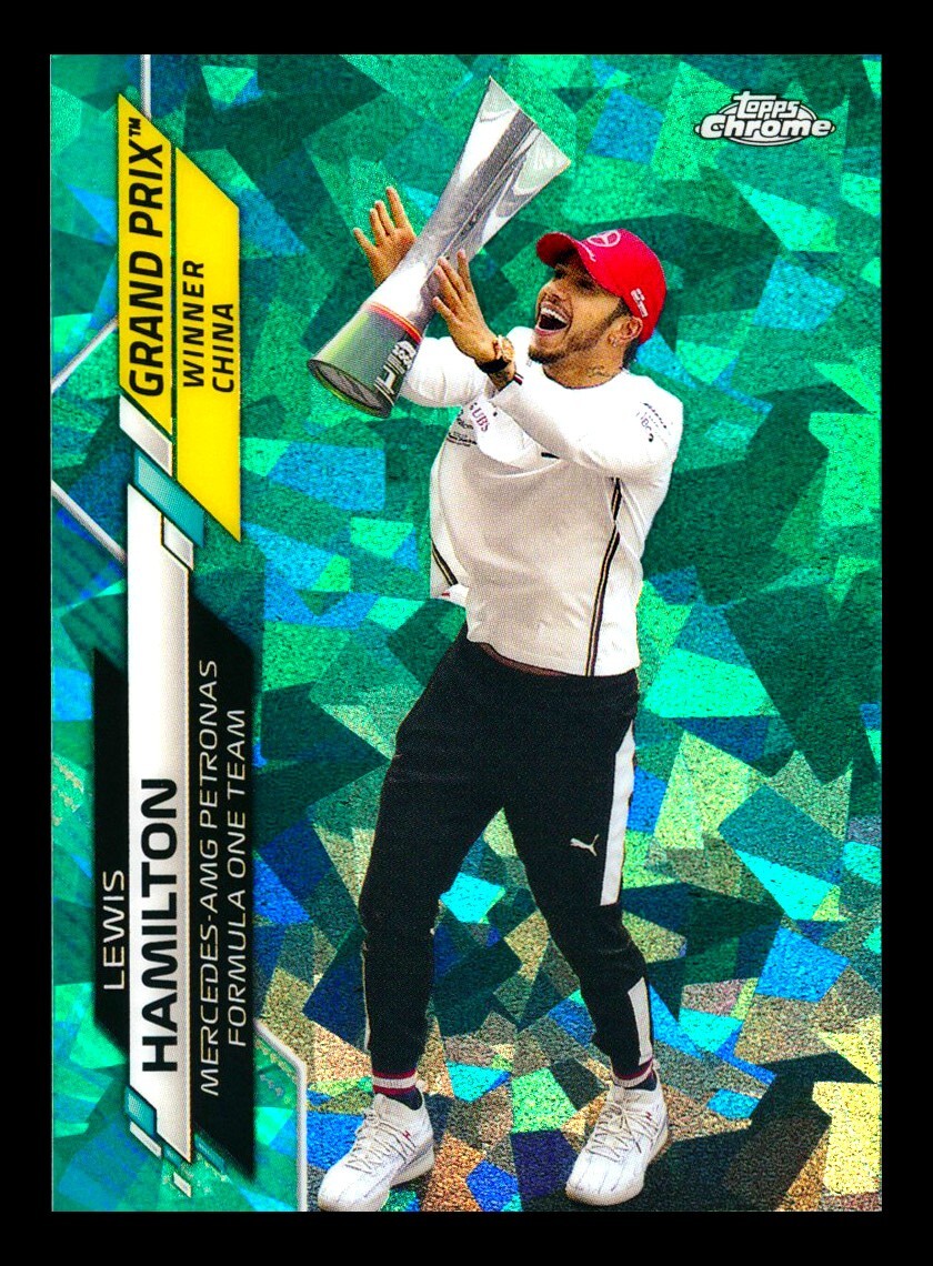 2020 TOPPS CHROME SAPPHIRE F1 #135 LEWIS HAMILTON RC AQUA REFRACTOR CHINA #20/99