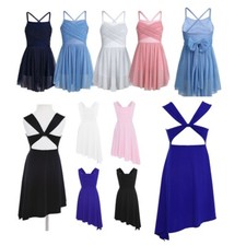 Kids Girls Ballet Dance Dress Lyrical Leotard Skating Fancy Costume Dancewear