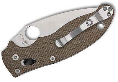 Spyderco Manix 2 CPM-CRUWEAR Satin Blade Brown Canvas Micarta
