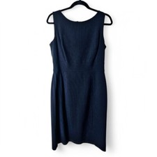 Tahari - Women's Pinstripe Midi Sheath Dress Black Careerwear Office - Sz. 10