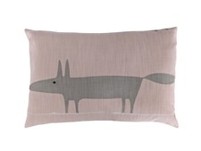 Scion Blush Pink Grey Mr Fox Bolster Cushion Cover 12 x 24" - Handmade