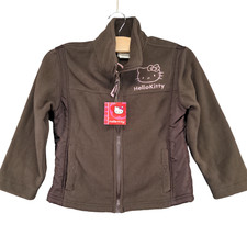 Hello Kitty by Sanrio Kids Girls Full Zip Fleece Jacket 6X Brown W/Tags 2009
