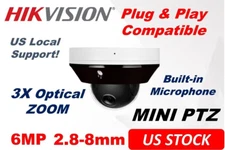 Ⲏіkvіsіon Compatible PTZ 6MP 3X Optical Zoom IP POE Camera 2.8mm to 8mm Outdoor