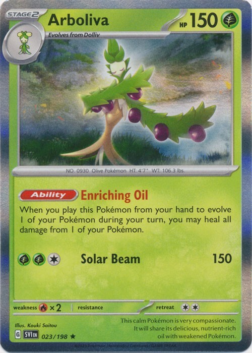 Holo Arboliva - 023/198 Rare Scarlet & Violet Base Set Pokemon TCG