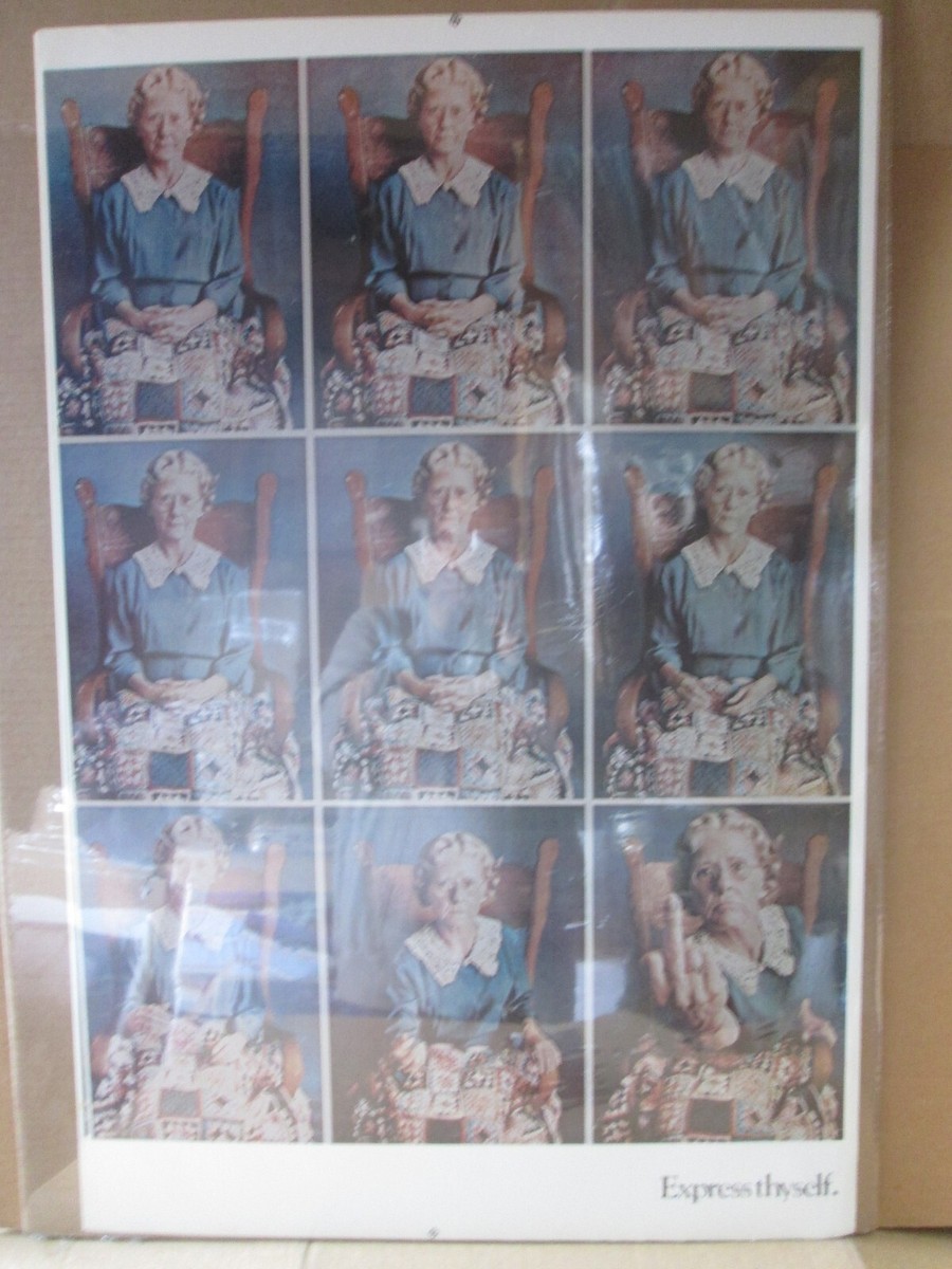Vintage Poster Express Thyself Funny Comedy 1971 granny grandma