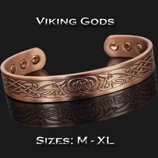 Viking Bracelet Men M-XL Copper Magnetic Therapy Wristband Pain Relief - VG