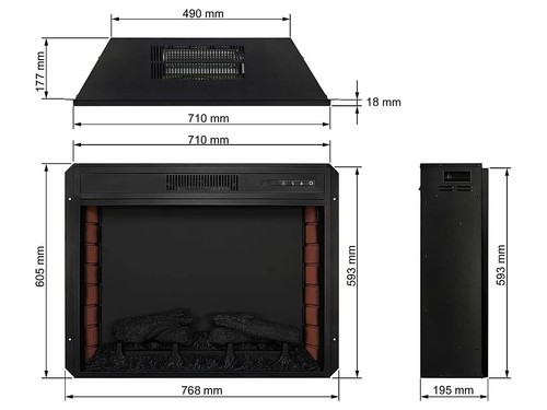 ArtiFlame elektrischer Kamin LED Flammeneffekt 1,6/1,8 kW bis 30 m + Pilot - Bild 16 von 17