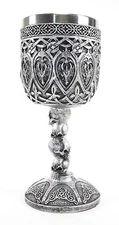 Silver Royal Dragon Wine Goblet Skulls Medieval Collectible Home Decor Gift