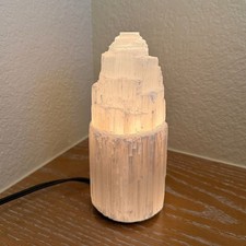 White Selenite Crystal Lamp