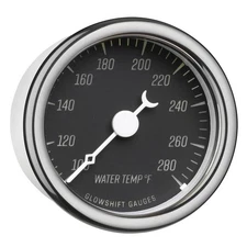 GlowShift Black Classic Series Water Coolant Temp Vintage Gauge Kit w Sensor