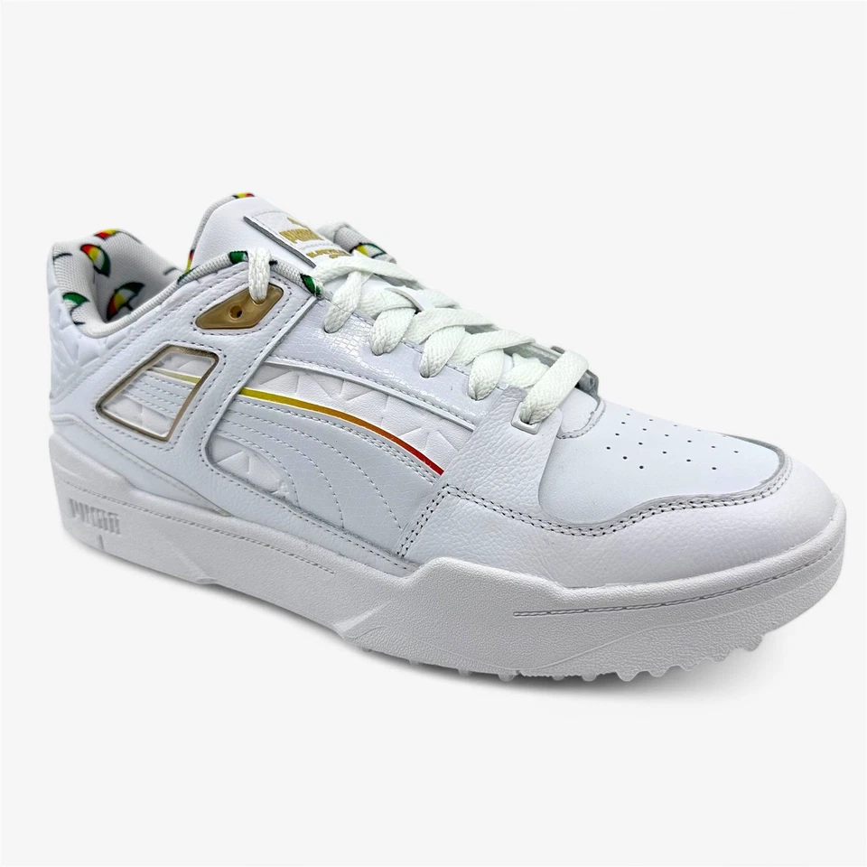 Zapatos de golf impermeables PUMA x Arnold Palmer Slipstream G blancos velocidad amarillos para hombre Foto 2 de 4
