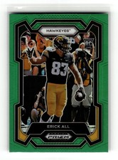 Erick All 2024 Panini Prizm Draft Picks #171 Iowa Hawkeyes Green RC