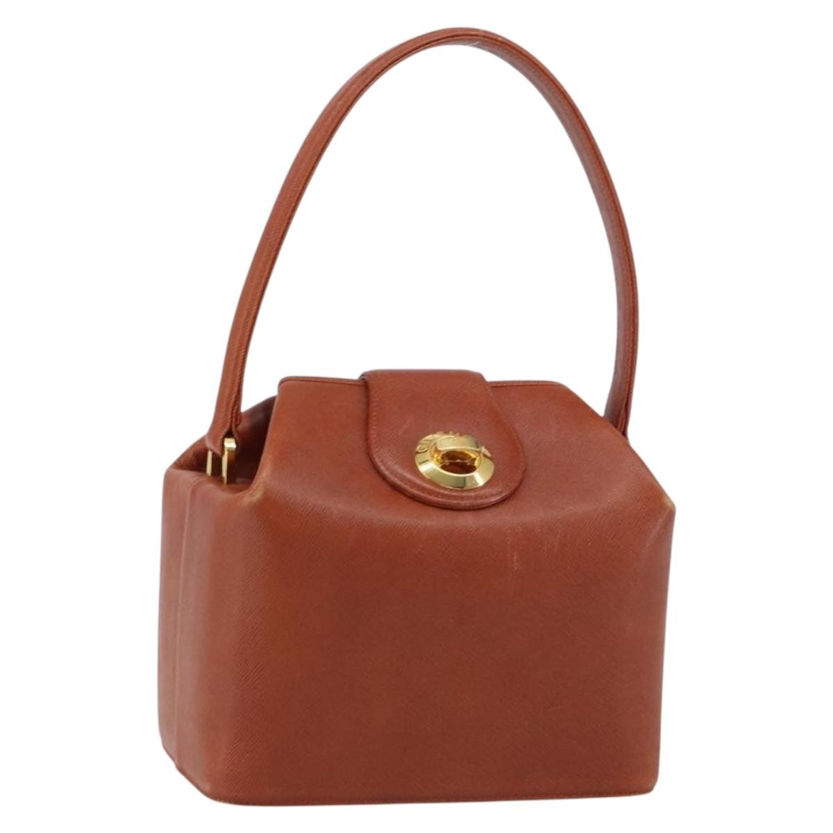 GIVENCHY Hand Bag Leather Brown Gold Auth 159082 | eBay