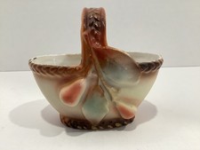 Antique Austrian Art Nouveau Porcelain Small Basket Early 1900’s