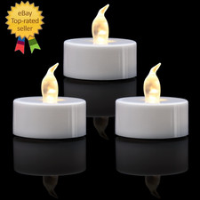 200 Pack Warm White LED Tea Lights, Last 100H , Flickering Flameless Battery Ope