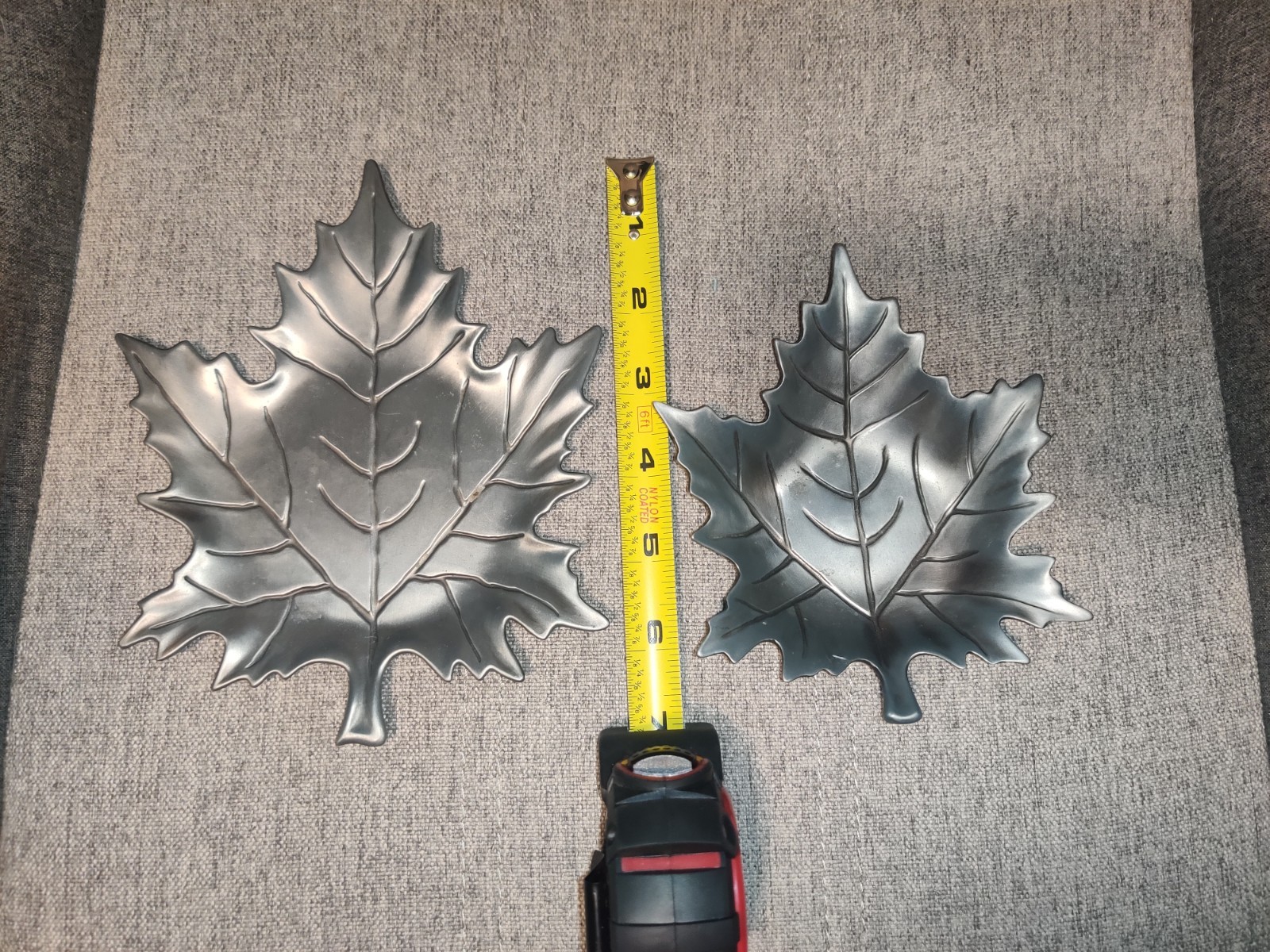 Maple Leaf Decorative Metal Plates Set of 2