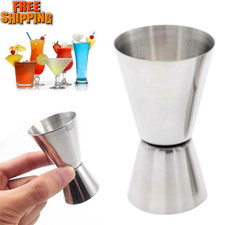 MEASURE CUP 25ML/50ML JIGGER SINGLE DOUBLE SHOT SHORT DRINK SPIRIT COCKTAIL CUP