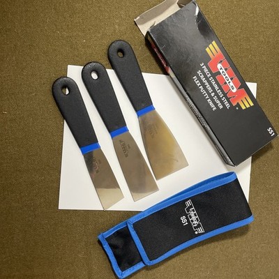 VIM TOOLS: Scraper Set   stainless steel, putty knife, slim handle, hand tool