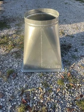 22x22in Square Tdc Flange To 16in Round Duct Transition, 24in Length