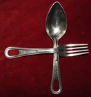 US Military Issue 1945 WW2 Fork & Spoon for Mess Kit