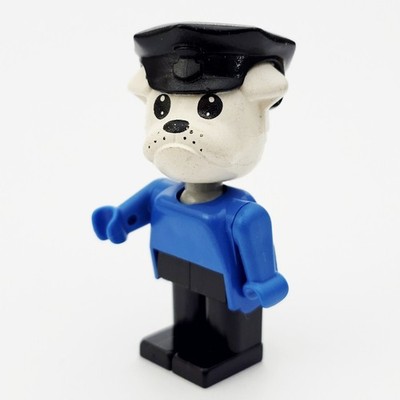  1979 LEGO Fabuland 2'' Minifigur CONSTABLE CLARKE BULLDOG Polizist Hund Polizei