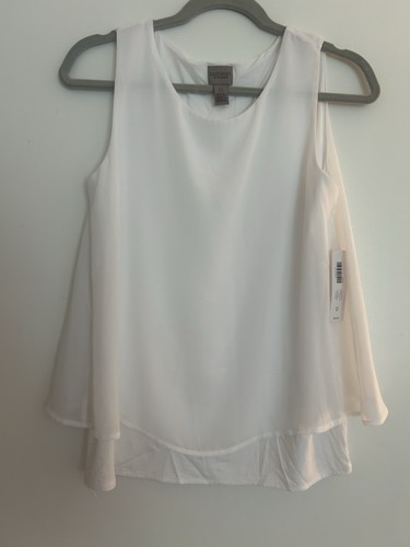 Easywear by Chicos Double Layer Tank Optic White Medium New With Tags!