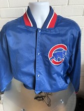 1990s Vintage Starter Chicago Cubs Satin Coach Jacket Wrigley Field Patch Size M