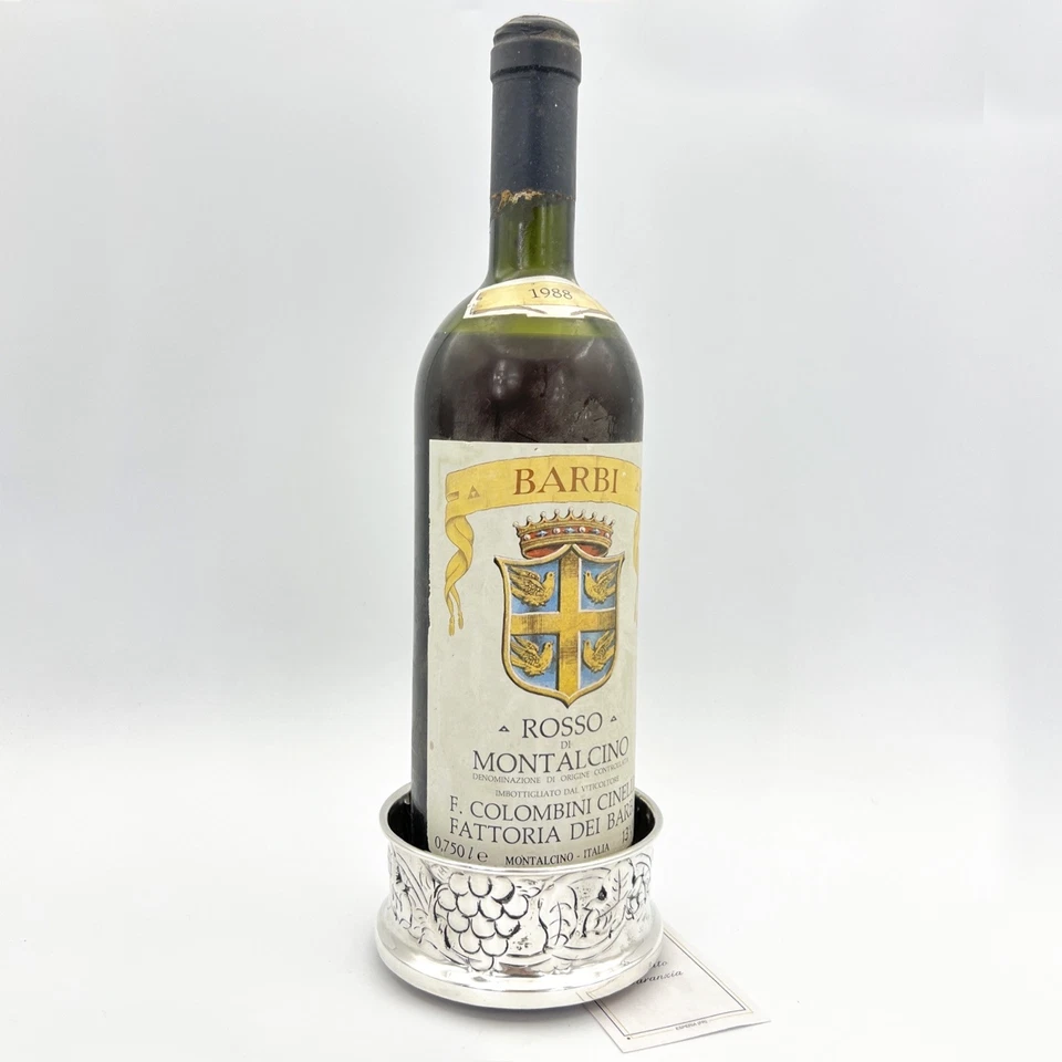 Sottobottiglia da tavola in argento sheffield silver plated vintage stile antico - Immagine 3 di 4