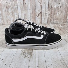Vans Ward Low Top Sneakers Black White Canvas Suede VN0A38J9IJU Womens 8.5 US 7Y