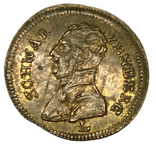 1814 scarce SCHWARZENBERG RECHENPFENNIG brass jeton token with part mint lustre