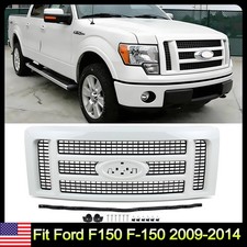 Oxford White Front Bumper Radiator Grille For 2009-14 Ford F-150 F150 Lariat New