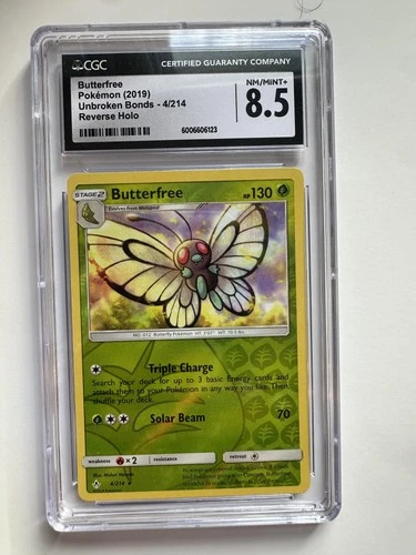 Pokemon TCG Butterfree Unbroken Bonds 4/214 Reverse Holo CGC 8.5 2019 Graded