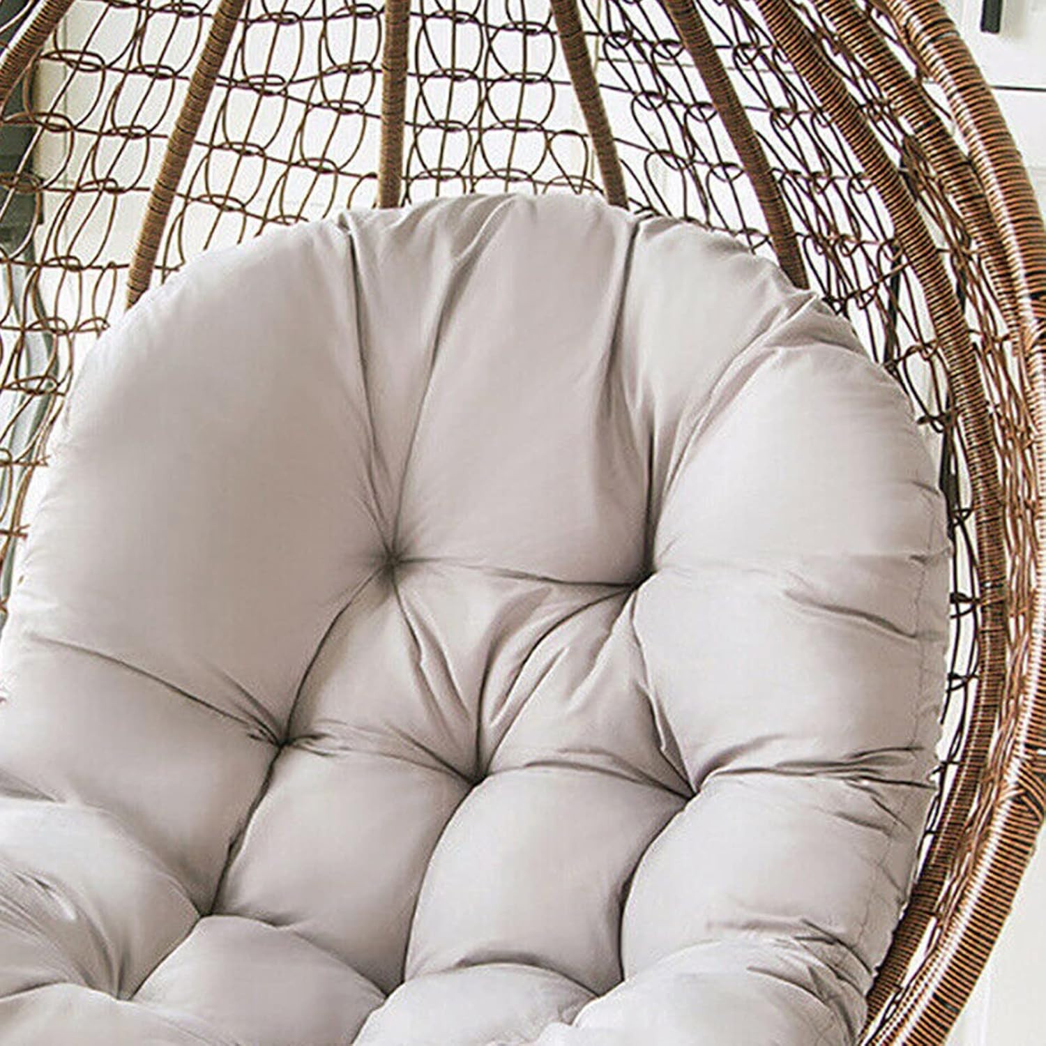 Egg Chair Outdoor Hammock Seat Cushion, Swing Hanging Chair Cushion Light Grey