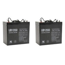 UPG UB12550 Group 22NF 12V 55AH SLA Battery INTERNAL THREAD TERMINAL - 2 PACK
