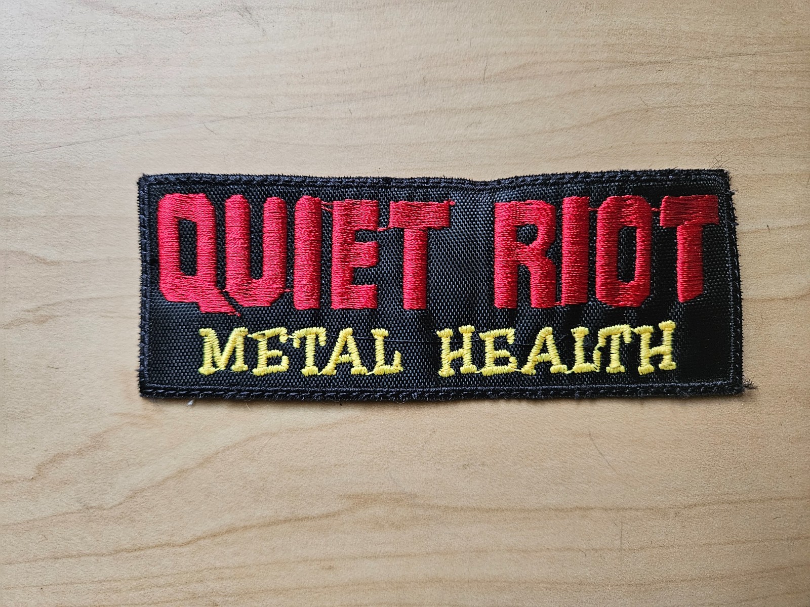 QUIET RIOT, METAL HEALTH, SEW ON RED AND GOLDEN EMBROIDERED PATCH