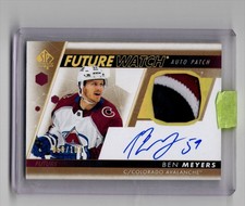 2022-23 SP Authentic Future Watch Auto Patch JERSEY NUMBER Ben Meyers Rookie