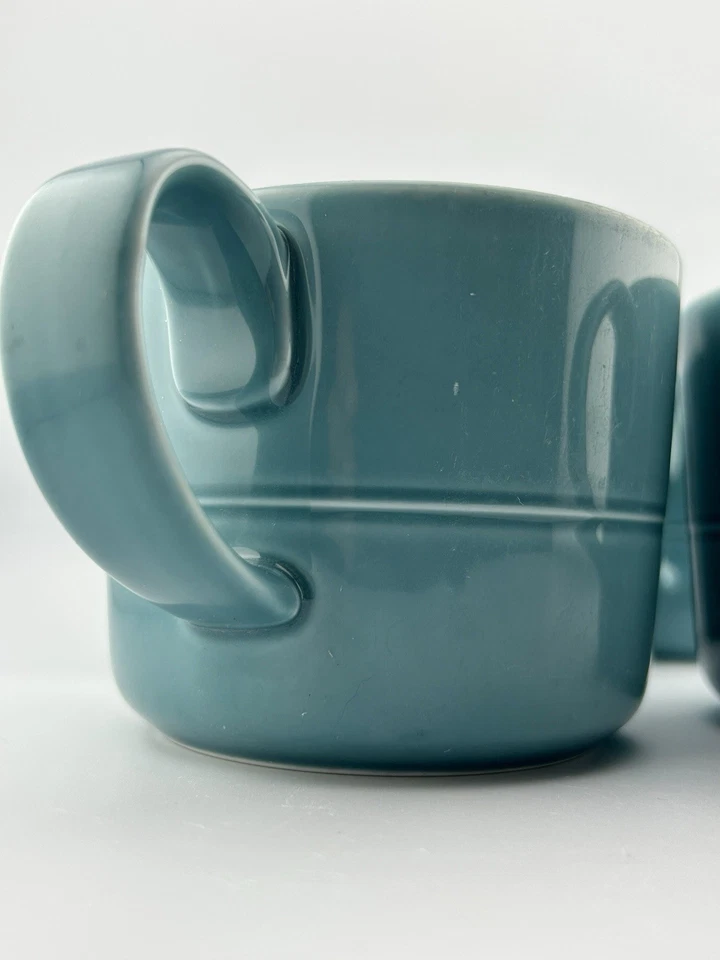 Set Of 4 Crate And Barrel Hue Blue Aaron Probyn Coffee Mug Cups 11 oz Indonesia - Image 4 of 4