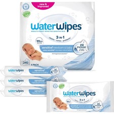 Baby Wipes Sensitive Water-Based Hypoallergenic 240 Count Pack of 4