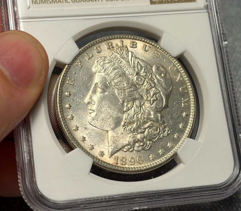 (#103043) Morgan Dollar: 1896 NGC MS 62    nice one!    (see video!)