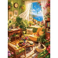 Sunny Coastal Room 500 Piece Jigsaw Puzzle for Adults Green