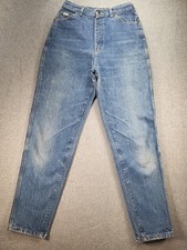 VINTAGE 80s 90s Lee Riders Denim Jeans Women 12 Long Relaxed Tapered High Rise