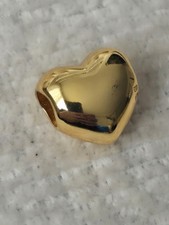 Gold Heart 925 Sterling Silver Charm & Complimentary Bracelet. UK Seller