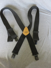 Husky Metal Clip Black Suspender 2" Wide  Adjustable