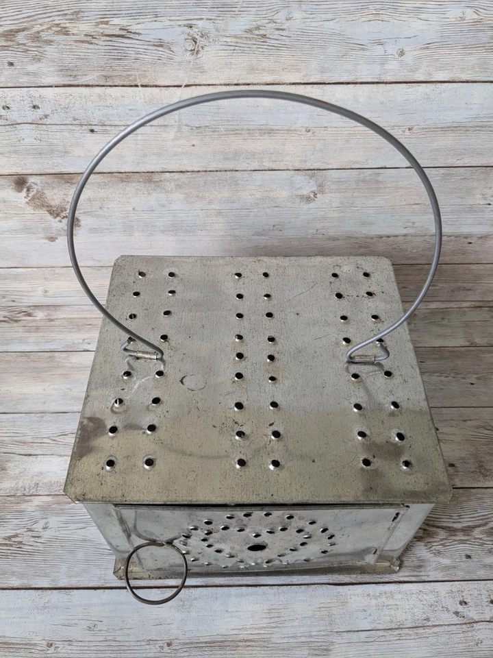 Vintage Punched Metal Carriage Foot Warmer Heart Pattern  - Image 2 of 4