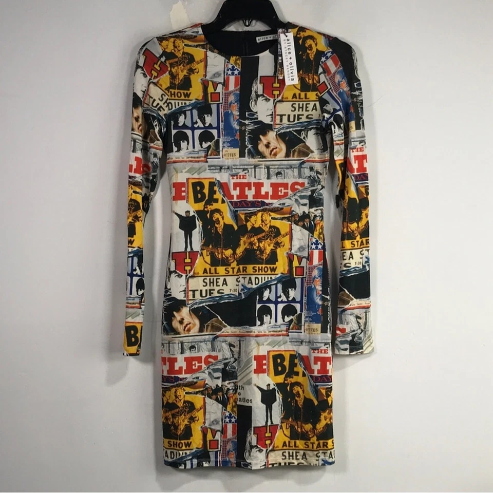 Alice + Olivia x The Beatles Delora Mini Dress, Women's Size 2 - Multicolored - Image 2 of 4